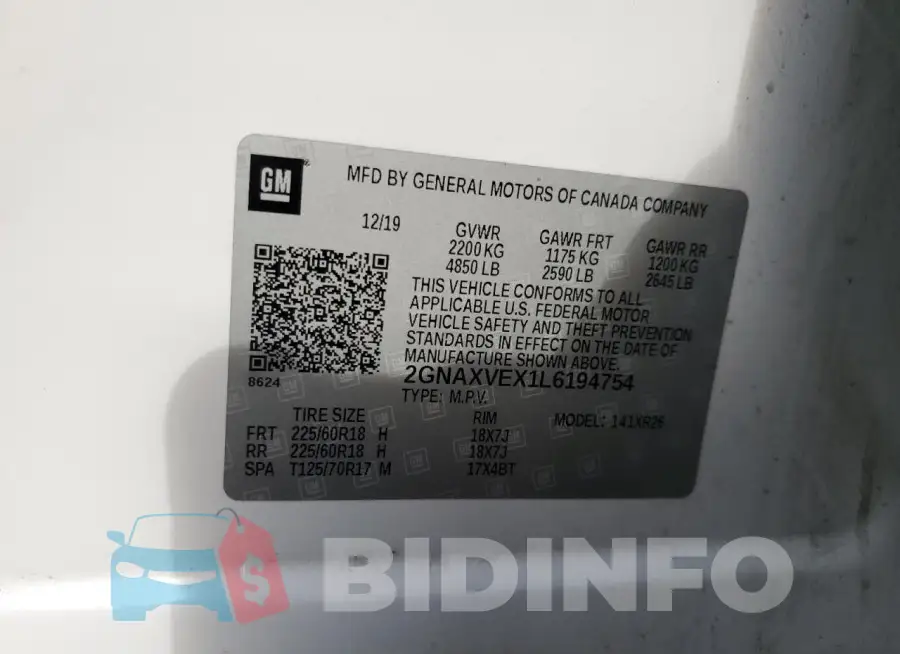 2GNAXVEX1L6194754 Photo# 13