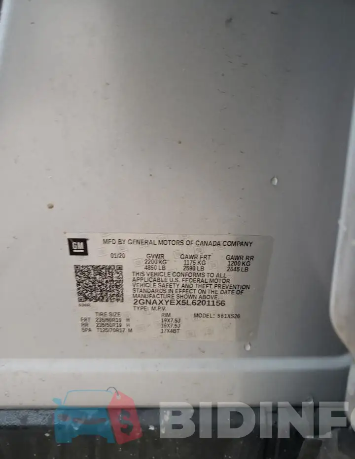 2GNAXYEX5L6201156 Photo# 13