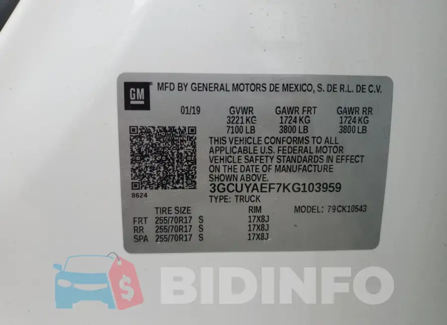 3GCUYAEF7KG103959 Photo# 12