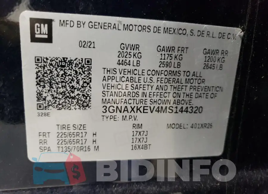 3GNAXKEV4MS144320 Photo# 13