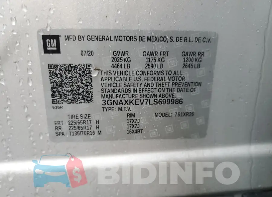3GNAXKEV7LS699986 Photo# 13