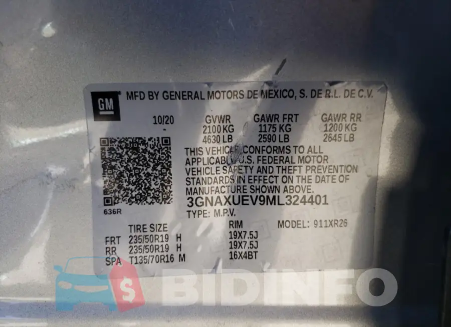 3GNAXUEV9ML324401 Photo# 13