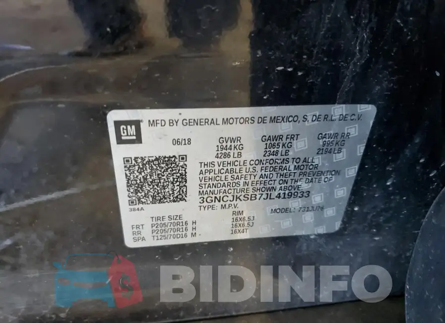 3GNCJKSB7JL419933 Photo# 13