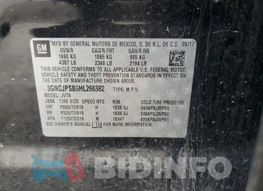 3GNCJPSB9HL266382 Photo# 13