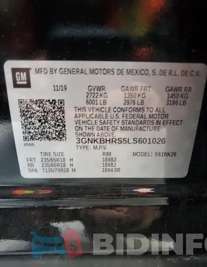 3GNKBHRS5LS601026 Photo# 13