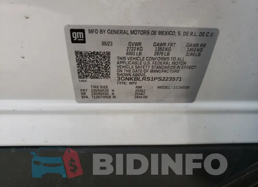 3GNKBLRS1PS223571 Photo# 13