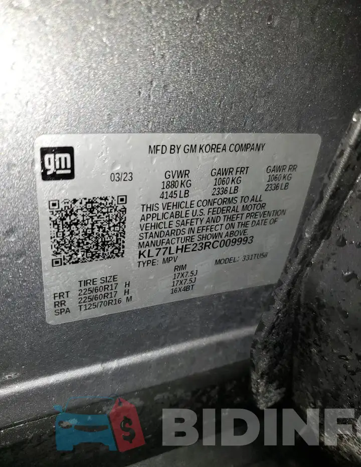 KL77LHE23RC009993 Photo# 14