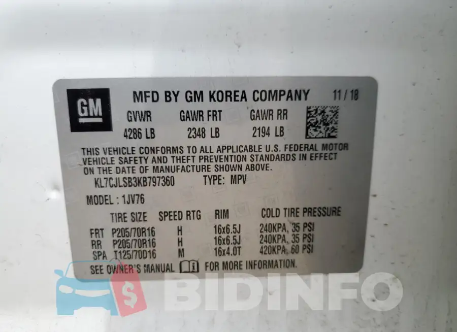 KL7CJLSB3KB797360 Photo# 13