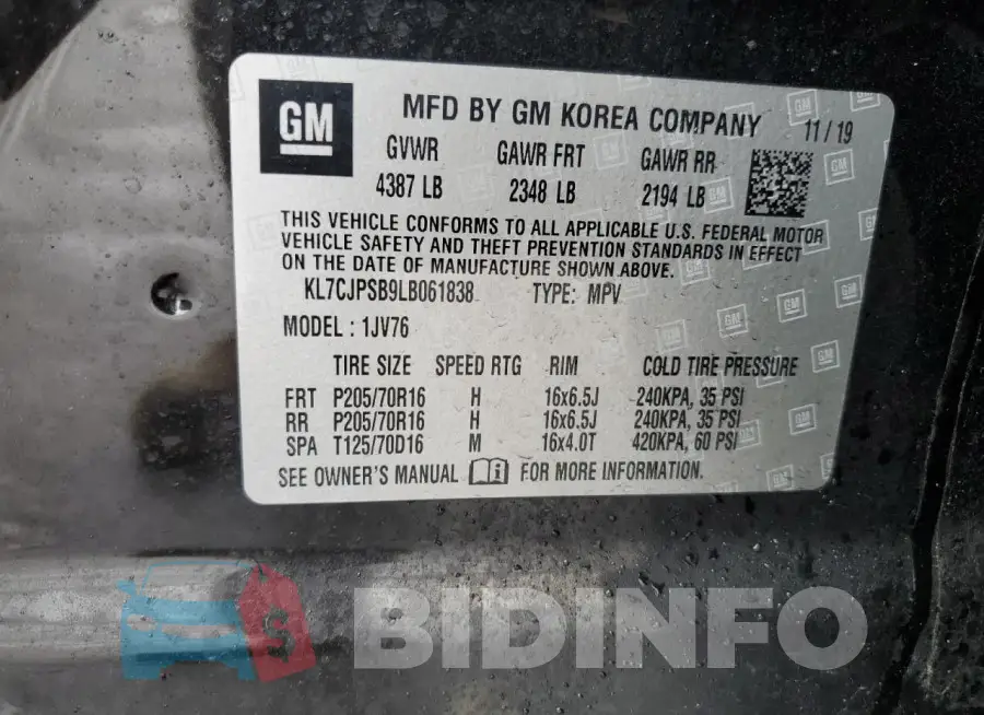 KL7CJPSB9LB061838 Photo# 14