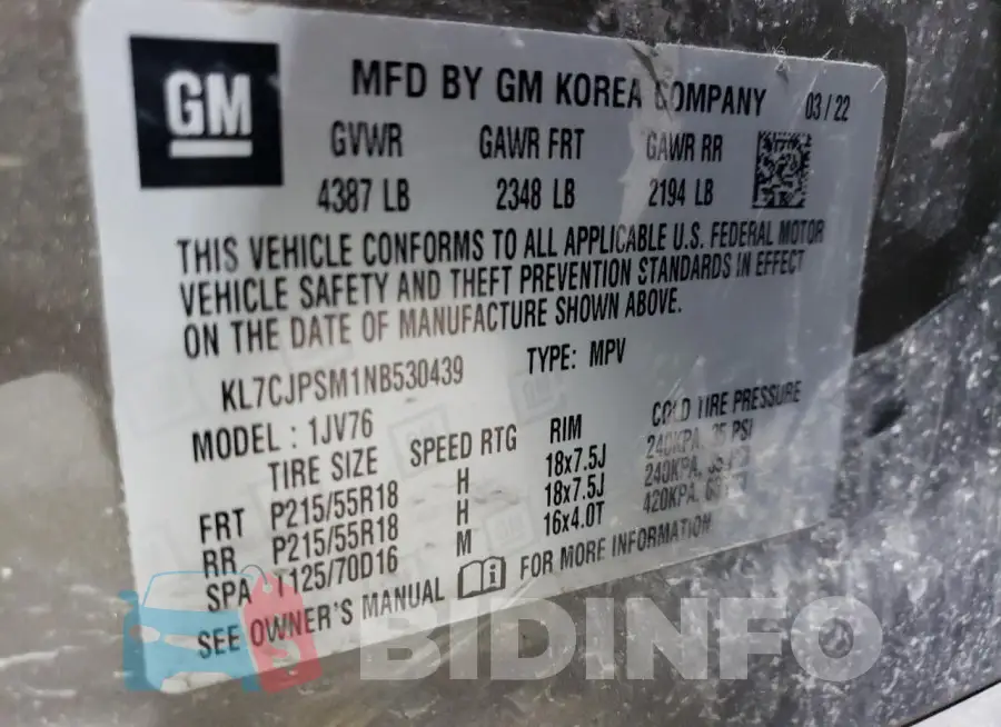 KL7CJPSM1NB530439 Photo# 13