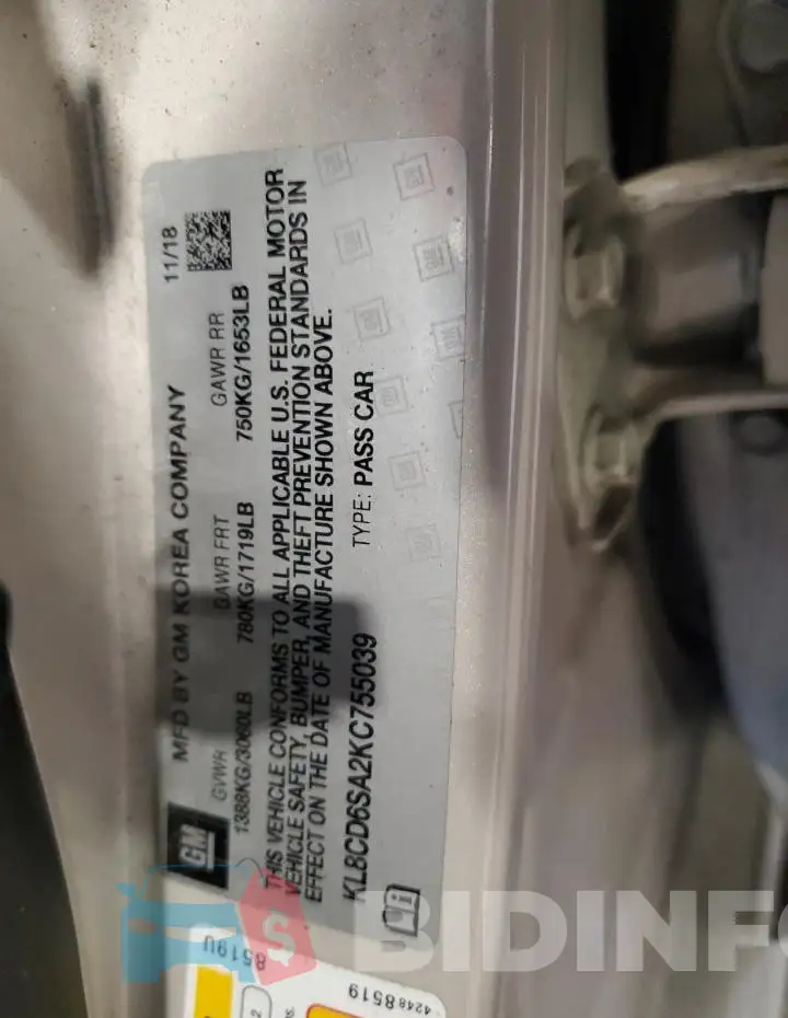KL8CD6SA2KC755039 Photo# 12