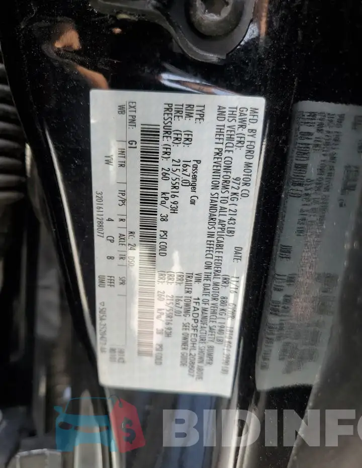 1FADP3FE0HL208607 Photo# 12