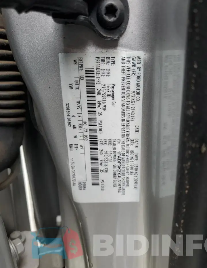 1FADP3K2XJL315794 Photo# 12