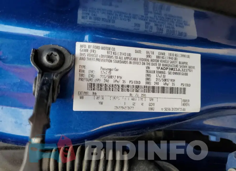 1FADP3M23JL323751 Photo# 12