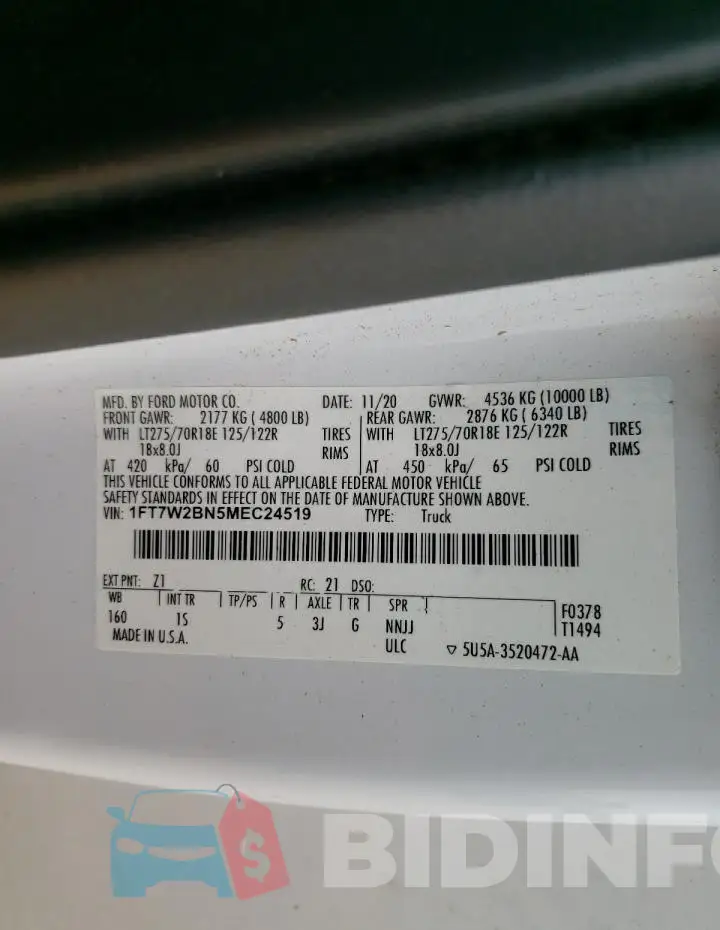1FT7W2BN5MEC24519 Photo# 12