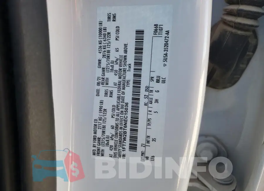 1FT7W2BT6NEC15036 Photo# 12
