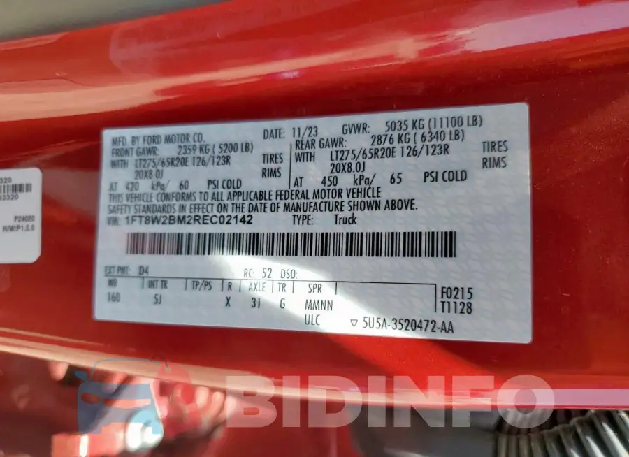 1FT8W2BM2REC02142 Photo# 12