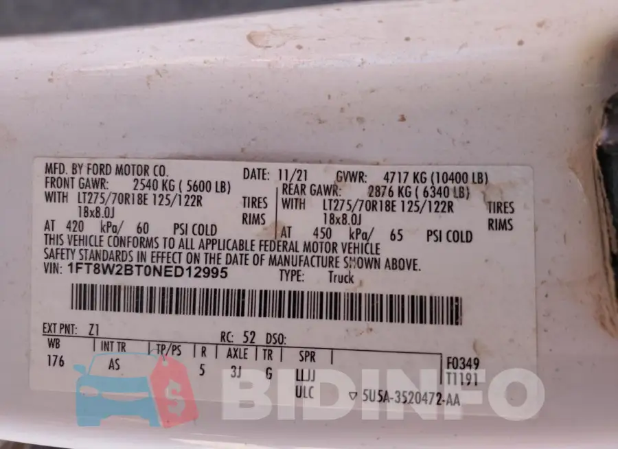 1FT8W2BT0NED12995 Photo# 12