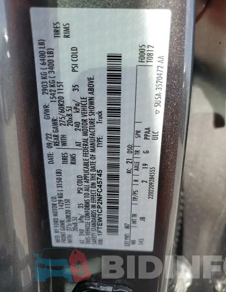 1FTEW1CP2NFC45745 Photo# 12