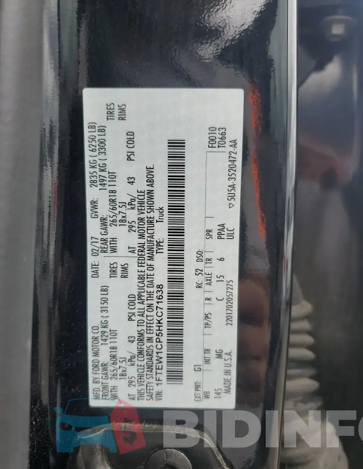 1FTEW1CP5HKC71638 Photo# 12