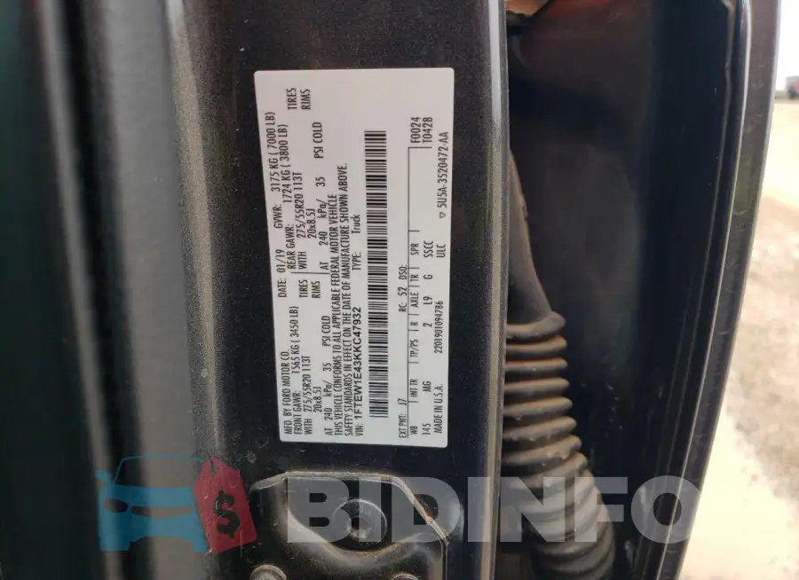 1FTEW1E43KKC47932 Photo# 13