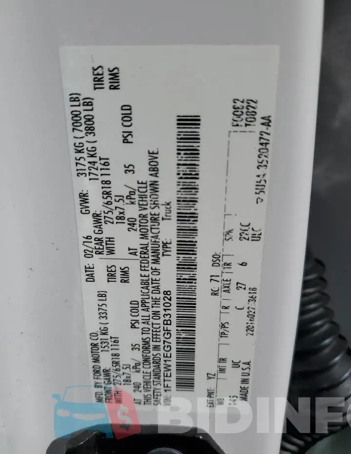 1FTEW1EG7GFB31028 Photo# 12