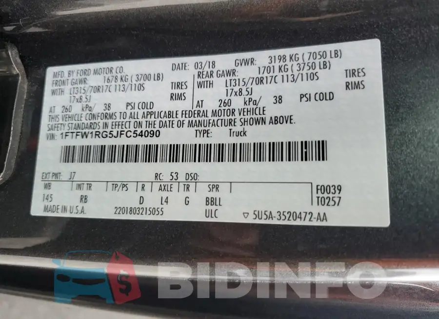 1FTFW1RG5JFC54090 Photo# 12