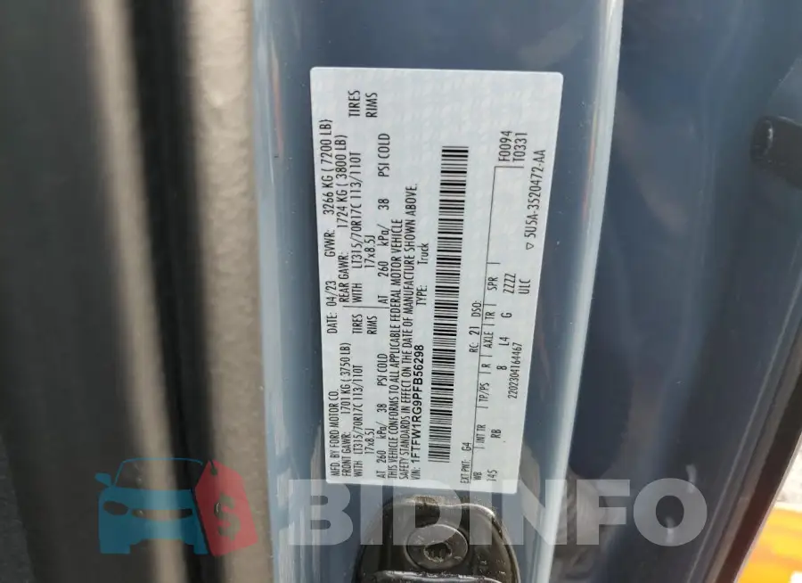 1FTFW1RG9PFB56298 Photo# 13