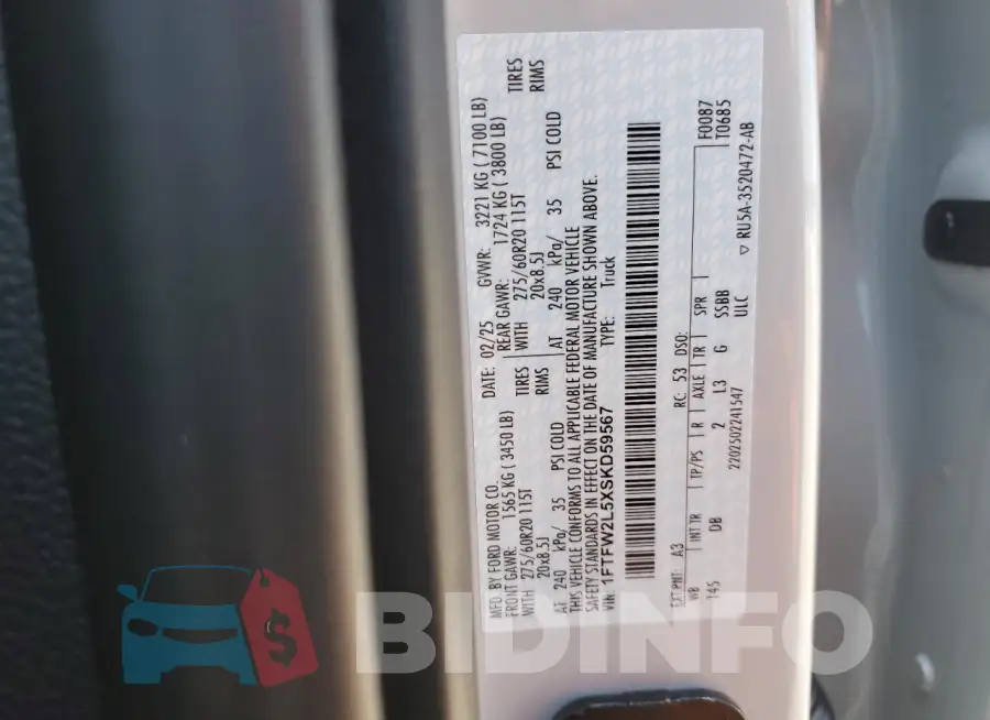 1FTFW2L5XSKD59567 Photo# 13