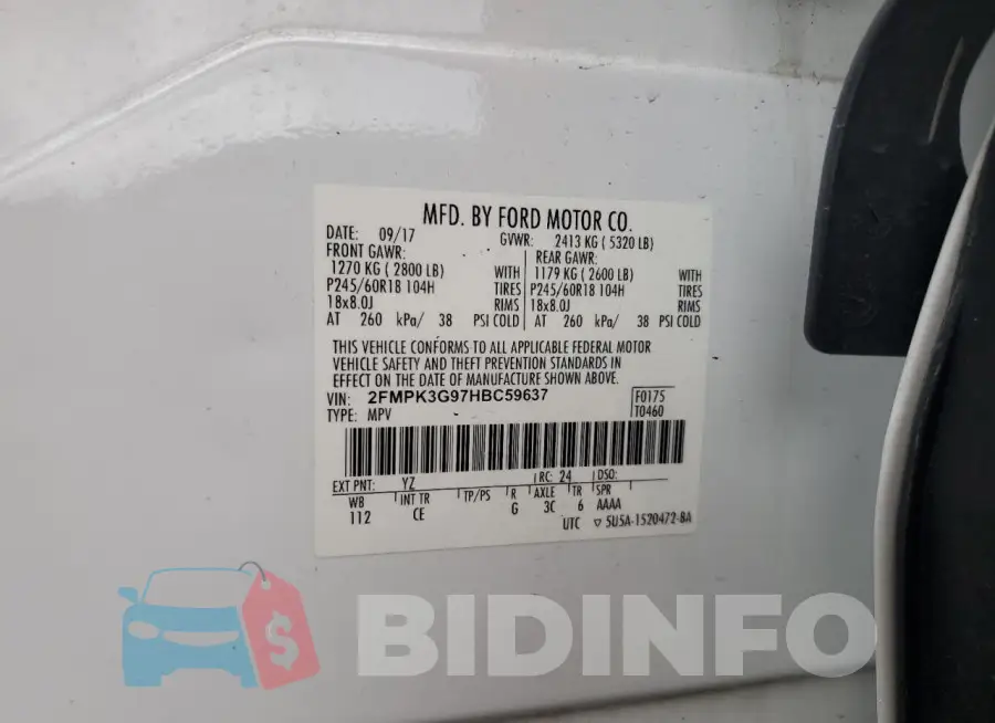 2FMPK3G97HBC59637 Photo# 13