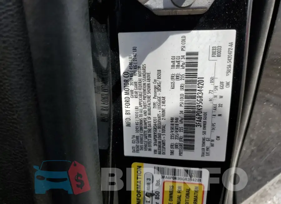 3FA6P0K95GR344201 Photo# 12