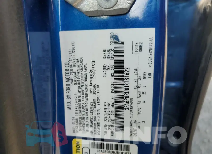 3FA6P0RU0JR181622 Photo# 12