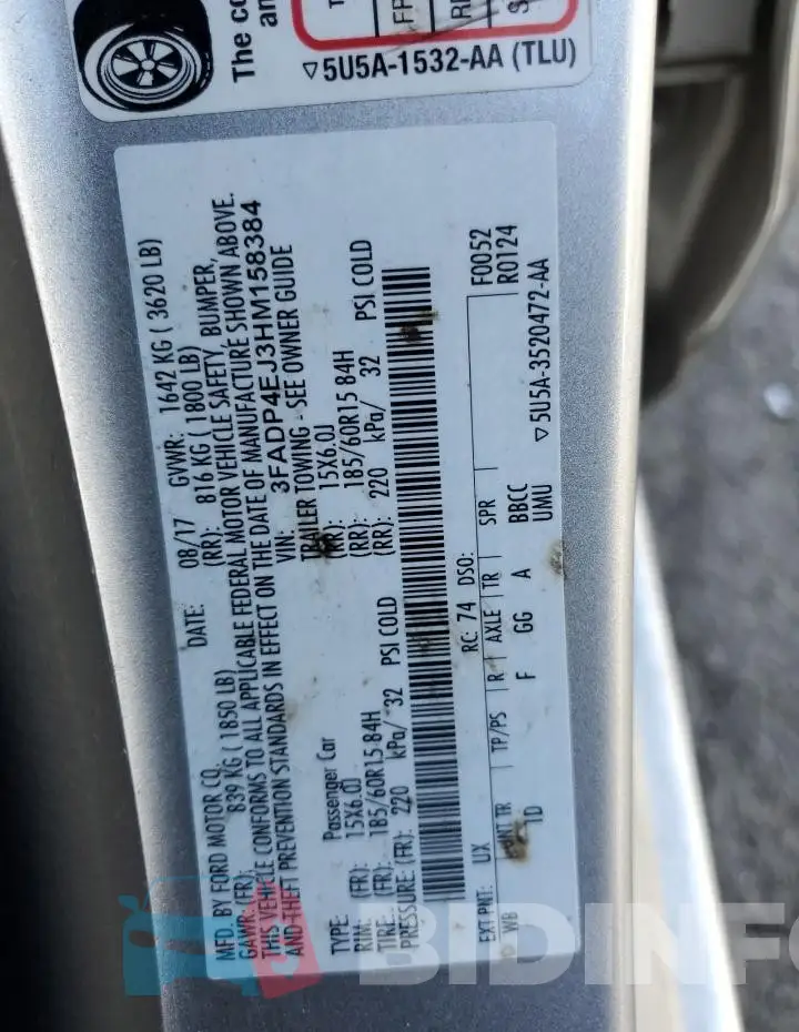 3FADP4EJ3HM158384 Photo# 12