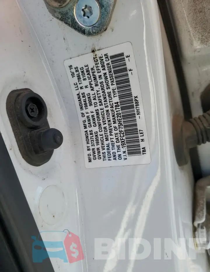19XFC2F75HE201784 Photo# 12