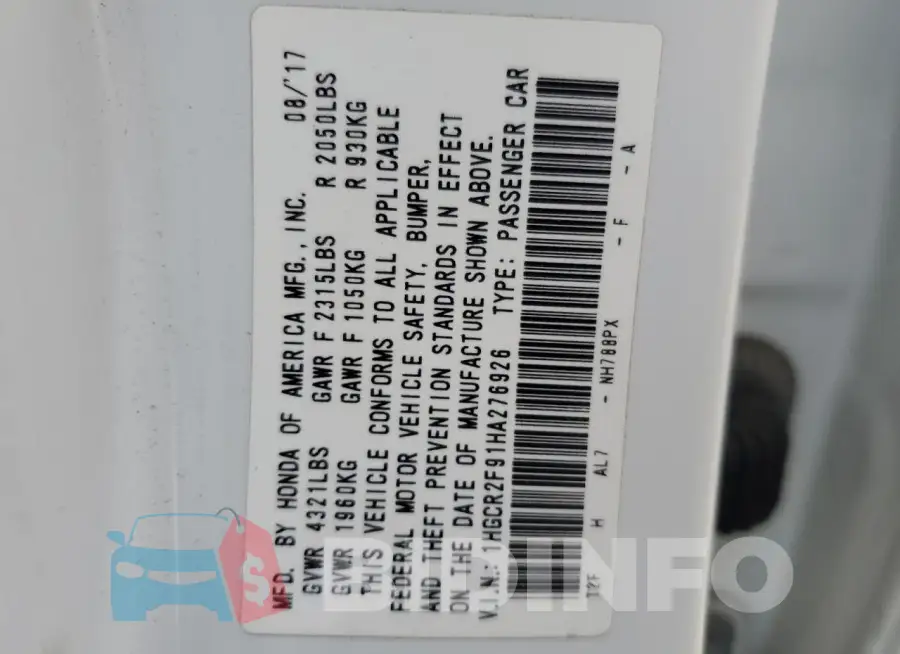 1HGCR2F91HA276926 Photo# 12