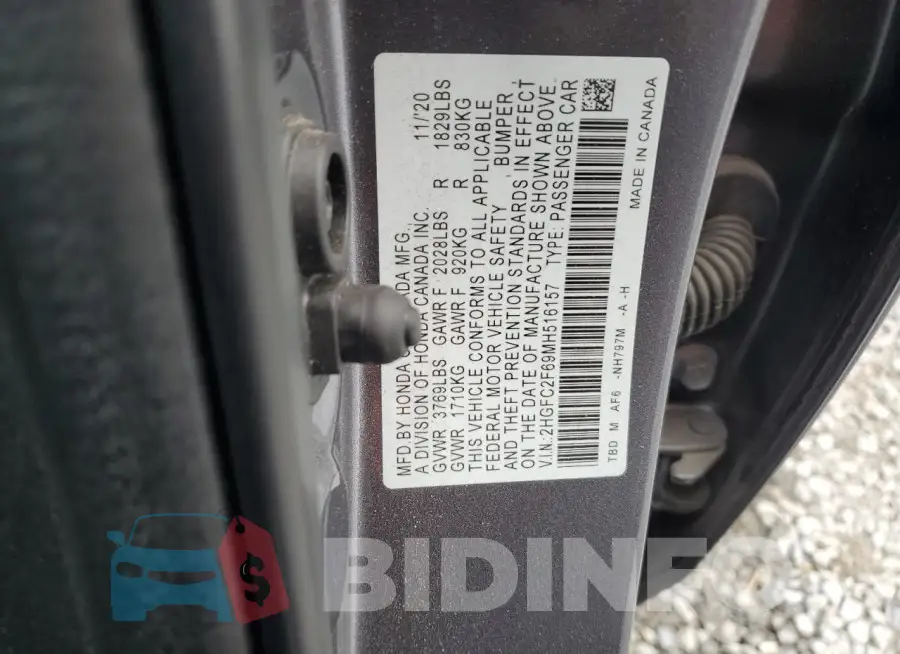 2HGFC2F69MH516157 Photo# 13