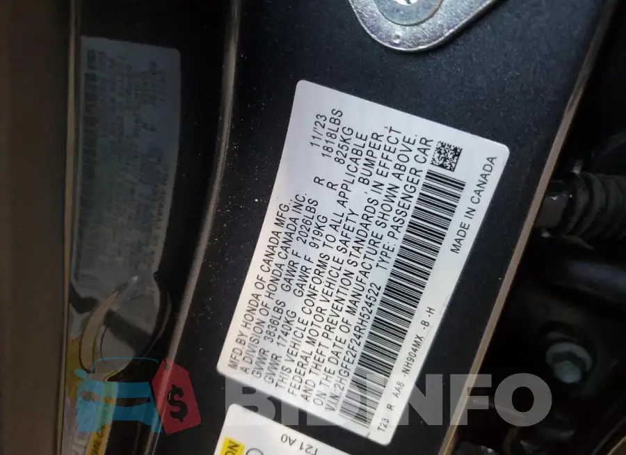 2HGFE2F24RH524522 Photo# 12