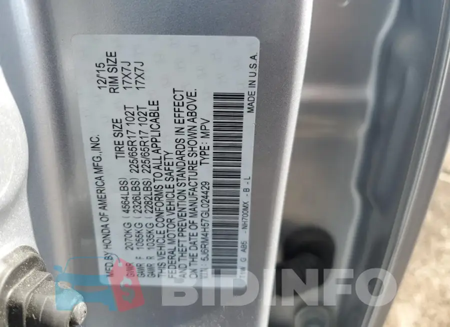 5J6RM4H57GL024429 Photo# 12