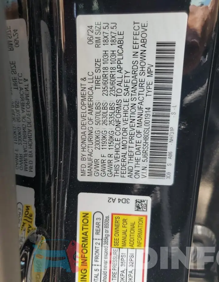 5J6RS5H80SL001914 Photo# 13