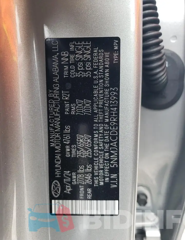 5NMJACDE9RH413993 Photo# 14