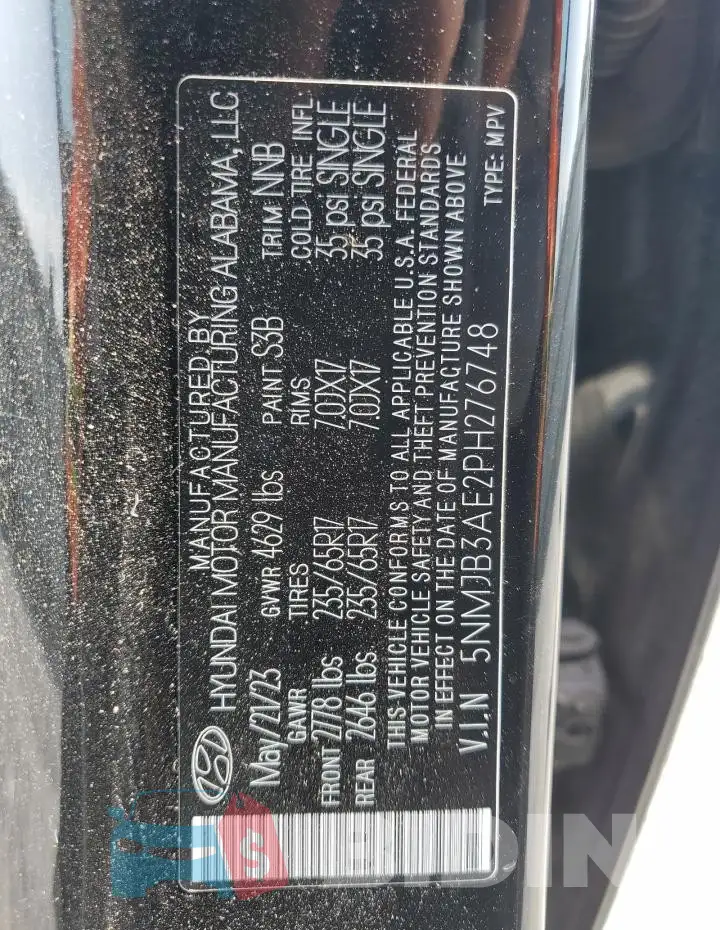 5NMJB3AE2PH276748 Photo# 13