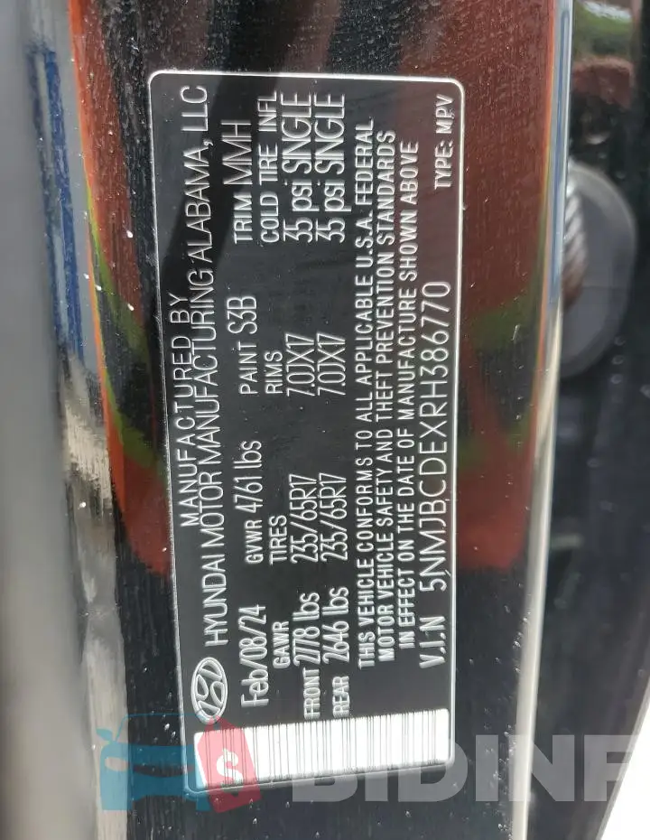 5NMJBCDEXRH386770 Photo# 13
