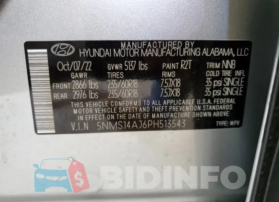 5NMS14AJ6PH513543 Photo# 13
