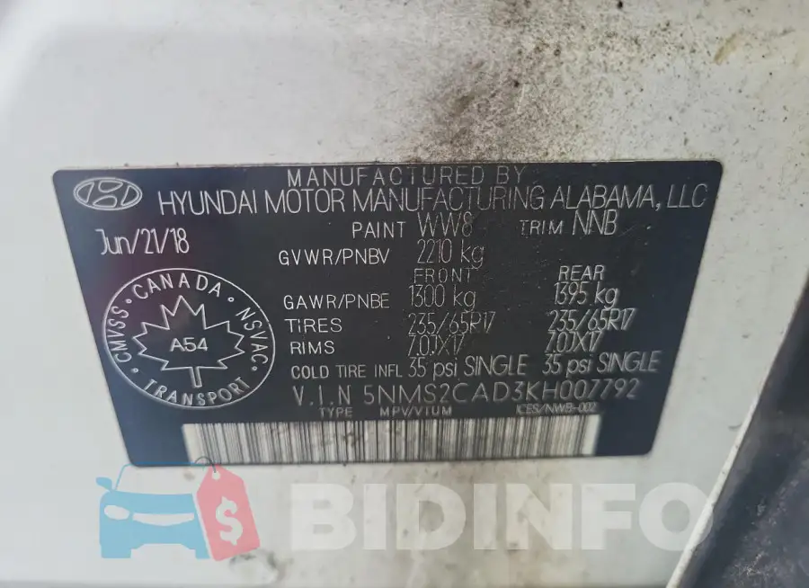 5NMS2CAD3KH007792 Photo# 13