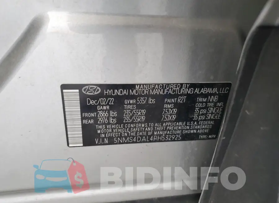 5NMS4DAL4PH532925 Photo# 14