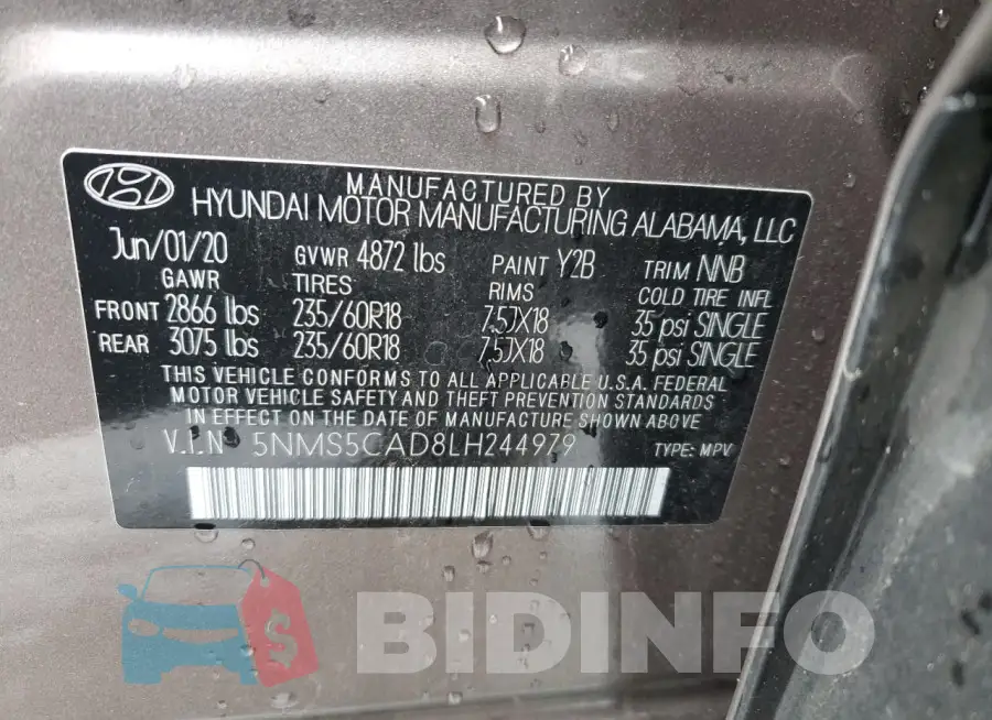 5NMS5CAD8LH244979 Photo# 13