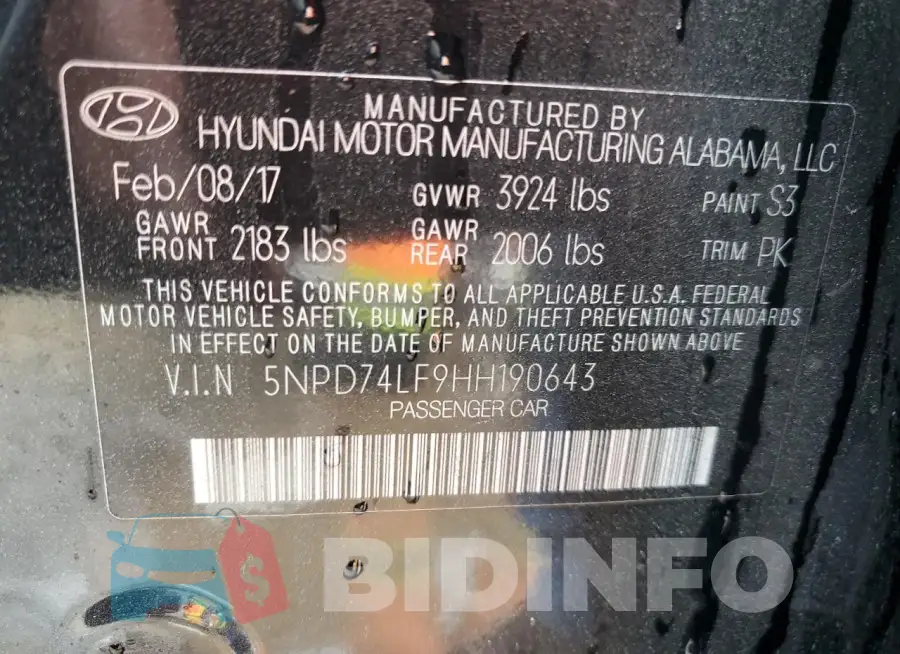 5NPD74LF9HH190643 Photo# 12