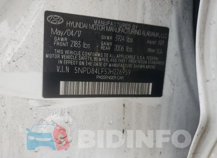 5NPD84LF5JH226959 Photo# 13