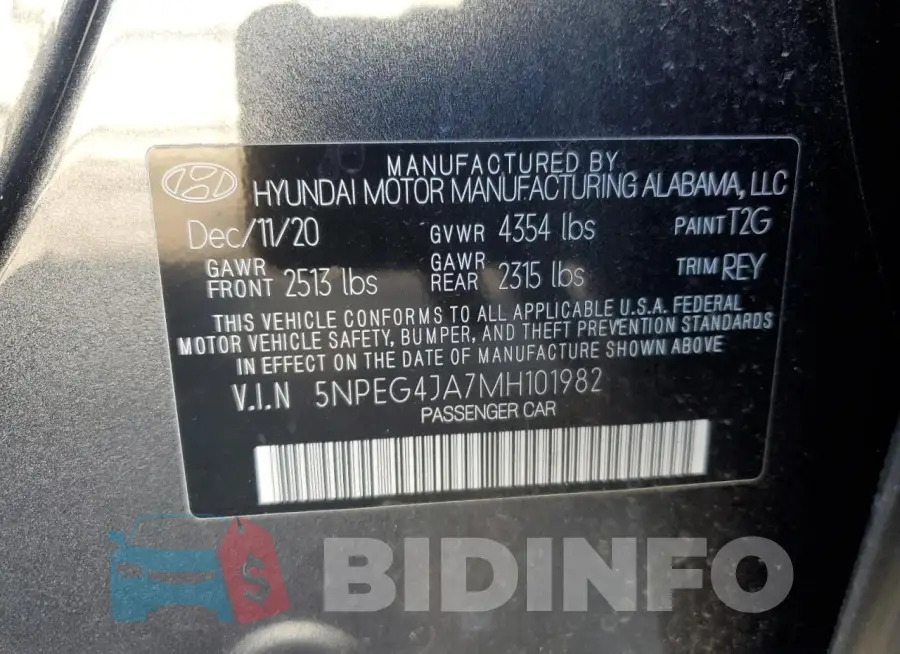 5NPEG4JA7MH101982 Photo# 13