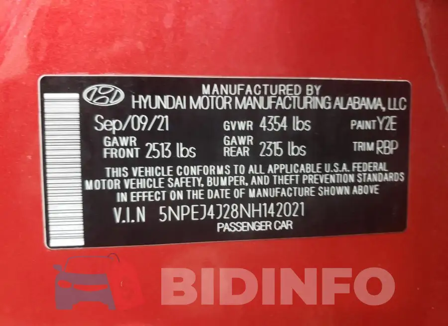 5NPEJ4J28NH142021 Photo# 12